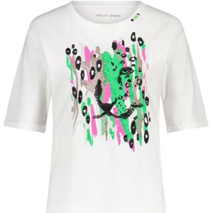 Marc Cain, Tops, Dames, Wit, S, Katoen, T-shirt met dierenmotief