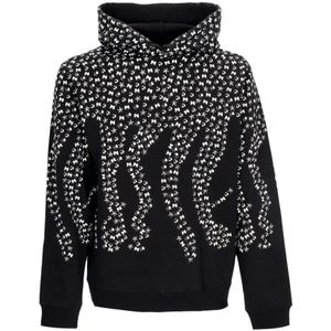 Octopus, Studs Hoodie Zwart Streetwear Zwart, Heren, Maat:M