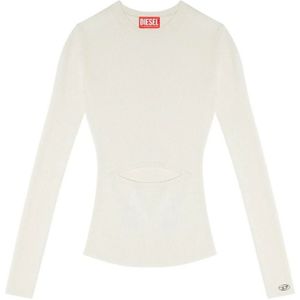 Diesel, Stijlvolle Sweaters voor Mannen en Vrouwen Wit, Dames, Maat:S