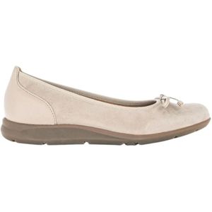 Gabor, Comfortabele Stijlvolle Leren Ballerina`s Beige, Dames, Maat:36 1/2 EU