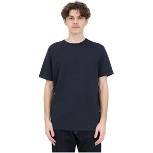 Selected Homme, Blauwe Seersucker T-shirt voor heren Blauw, Heren, Maat:S