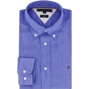 Tommy Hilfiger, Overhemden, Heren, Blauw, L, Linnen, Casual Lichtblauw Overhemd Regular Fit