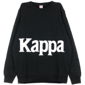 Kappa, Sweatshirts & Hoodies, Heren, Zwart, M, Heren Crewneck Sweatshirt Zwart/Wit