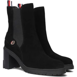 Tommy Hilfiger, Schoenen, Dames, Zwart, 41 EU, Suède, Outdoor High Heel Boot