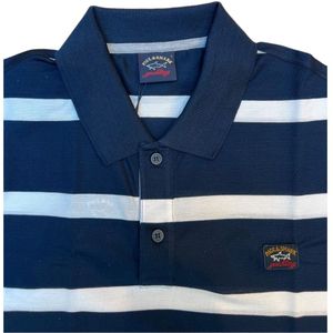 Paul & Shark, Tops, Heren, Blauw, L, Navy Gestreept Poloshirt