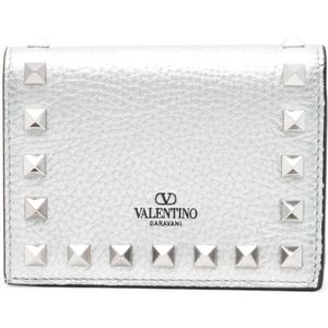 Valentino Garavani, Accessoires, Dames, Grijs, ONE Size, Zilveren Portemonnees voor Vrouwen