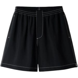 Sunnei, Korte broeken, Heren, Zwart, XL, Zwarte elastische korte broek met relaxte pasvorm