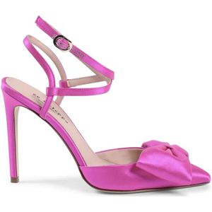 Dee Ocleppo, Schoenen, Dames, Roze, 41 EU, Satijn, Chique Satijnen Enkelband Stiletto Pump