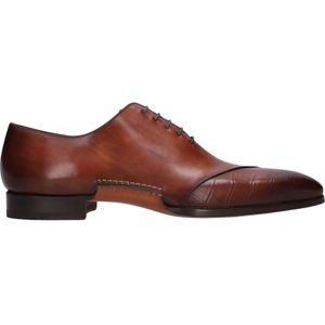 Magnanni, Schoenen, Heren, Bruin, 41 EU, Leer, Klassieke Leren Veterschoenen Cognac