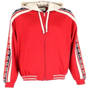 Gucci Vintage, Pre-owned, Dames, Rood, L, Katoen, Pre-owned Cotton outerwear