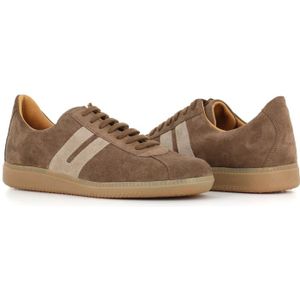 Ludwig Reiter, Schoenen, Heren, Veelkleurig, 43 EU, Suède, Sand Suède U Streep Sneakers