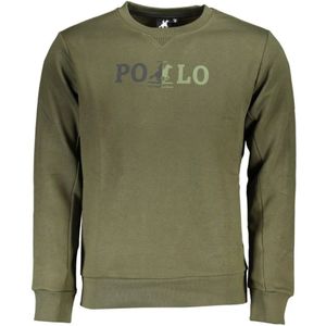 U.s. Polo Assn., Sweatshirts & Hoodies, Heren, Groen, L, Katoen, Groene Logo Print Crewneck Sweatshirt