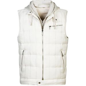 Eleventy, Biker Vest met capuchon en borstbeschermer Wit, Heren, Maat:M