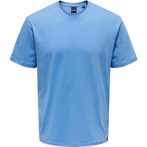 Only & Sons, Tops, Heren, Blauw, 2Xl, Regular Fit Ronde Hals T-shirt