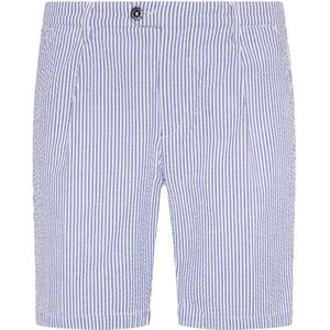 Boggi Milano, Bermuda Shorts van stretch katoenen seersucker Blauw, Heren, Maat:2XL