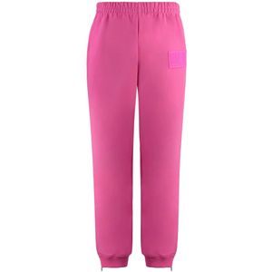 Vetements, Broeken, Heren, Roze, M, Katoen, Logo detail track-pants met patches