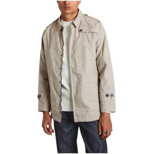 Jagvi. Rive Gauche, Korte geruite trenchcoat Beige, Heren, Maat:M