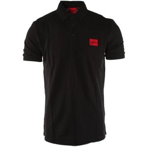 Hugo Boss, Tops, Heren, Zwart, M, Katoen, Slim Fit Zwarte Katoenen Polo Shirt