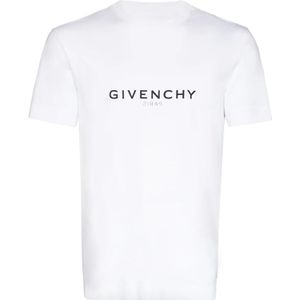 Givenchy, Tops, Heren, Wit, S, Katoen, Logo-print Jersey T-shirt Wit