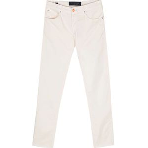Hand Picked, Jeans, Heren, Wit, W37, Katoen, Geborduurd Logo Slim Fit Witte Jeans