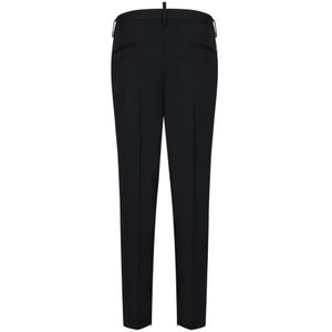 Dsquared2, Broeken, Heren, Zwart, L, Wol, Zwarte Skinny Techno Broek Aw 24