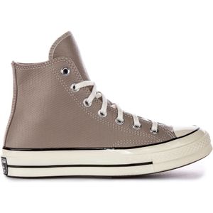 Converse, Schoenen, Dames, Grijs, 38 1/2 EU, Grijze Leren Hi-Top Sneakers