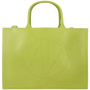 Armani Exchange, Tassen, Dames, Groen, ONE Size, Groene Milky Tas met Logo Band