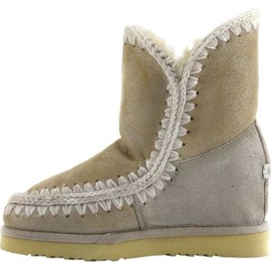 Mou, Schoenen, Dames, Beige, 36 EU, Leer, Dames Casual Leren Laars in Goud