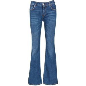 Douuod Woman, Flared Jeans 5-Zakken Rits Sluiting Blauw, Dames, Maat:W30