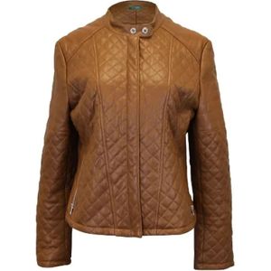 Ralph Lauren Pre-owned, Pre-owned Leather outerwear Bruin, Dames, Maat:L
