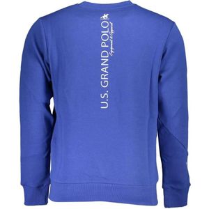 U.s. Polo Assn., Sweatshirts & Hoodies, Heren, Blauw, 2Xl, Katoen, Blauwe Fleece Logo Sweatshirt Mannen