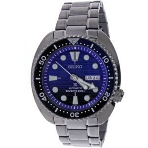 Seiko, Automatisch Blauw Wijzerplaat Stalen Horloge Blauw, Heren, Maat:ONE Size