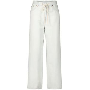 Maison Margiela, Broeken, Dames, Wit, W27, Katoen, Witte Relaxed Fit Jeans met Hoge Taille