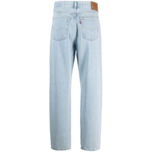 Levi's, Jeans, Dames, Blauw, W34 L32, Katoen, Blauwe High-Rise Straight-Leg Jeans