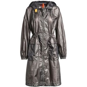 Parajumpers, Mantels, Dames, Grijs, S, Nylon, Lichtgewicht Nylon Organza Jas Olga Rock