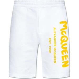 Alexander McQueen, Korte broeken, Heren, Wit, S, Katoen, Katoenen shorts