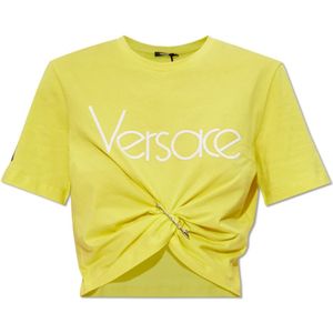 Versace, Top met logo Geel, Dames, Maat:S