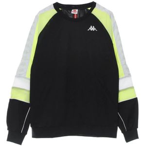 Kappa, Sweatshirts & Hoodies, Heren, Zwart, L, Polyester, Lichtgewicht Crewneck Sweatshirt Zwart/Groen