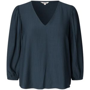 mbyM, Blouses & Shirts, Dames, Blauw, L, Polyester, Navy V-hals blouse Antoni