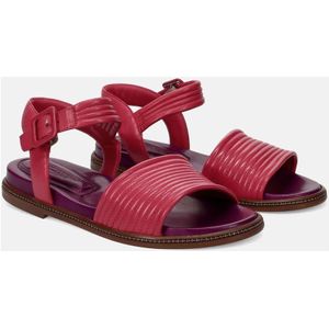 Lorenzo Masiero, Schoenen, Dames, Roze, 38 EU, Leer, Fuchsia Leren Sandalen