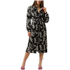 Object, Kleedjes, Dames, Zwart, S, Elegante Zwarte Midi Jurk