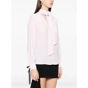 Elisabetta Franchi, Blouses & Shirts, Dames, Roze, S, Roze Geborduurde Logo Blouse