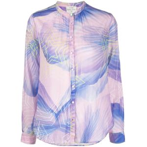 Forte Forte, Blouses & Shirts, Dames, Veelkleurig, M, Katoen, Paarse Dream Print Voile Shirt