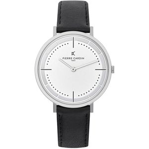 Pierre Cardin, Accessoires, Heren, Grijs, ONE Size, Elegante Zilveren Analoge Quartz Horloge