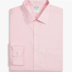 Brooks Brothers, Overhemden, Heren, Roze, 2Xl, Katoen, Roze Regular Fit Non-Iron Stretch Katoenen Overhemd met Ainsley Kraag