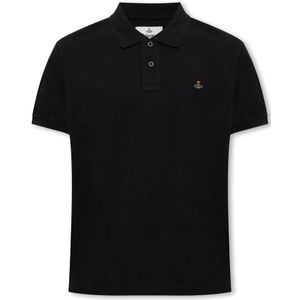 Vivienne Westwood, Polo shirt met logo Zwart, Heren, Maat:S