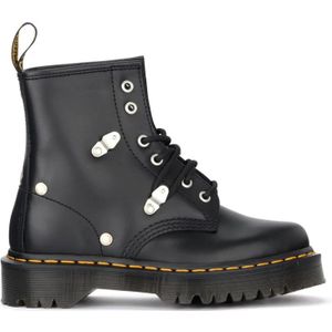 Dr. Martens, Schoenen, Dames, Zwart, 39 EU, Leer, Stud Smooth Zwart Leren Enkellaarzen