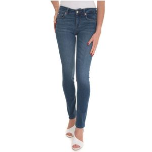 Liu Jo, Jeans, Dames, Blauw, W32, Denim, Slim-Fit Denim Jeans met Push-Up Technologie