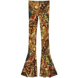 Jean Paul Gaultier, Broeken, Dames, Veelkleurig, S, Mesh Pant in Geel/Multicolor
