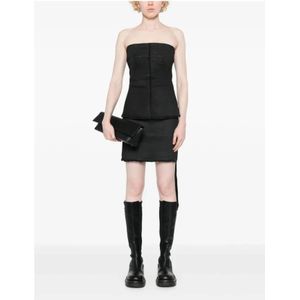 Rick Owens, Rokken, Dames, Zwart, L, Zwarte Mini Rok in Stijl van Vuil